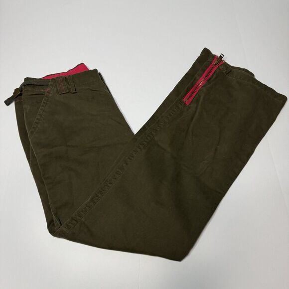 Tommy Hilfiger Womens Vintage Y2K Flare Skater Grunge Pants Army Green Size 4 - Picture 1 of 9